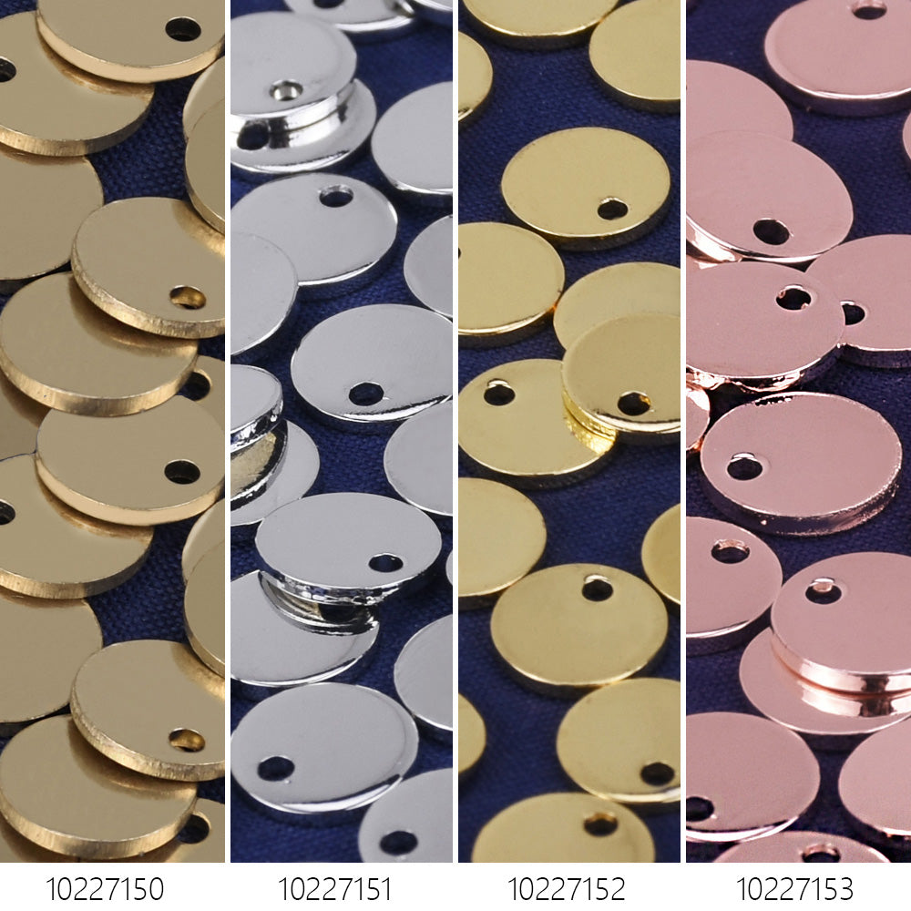 5/16" Brass Round Stamping Blank Disc with 1 Hole Charms Bulk Stamping Supplies 10pcs 102271