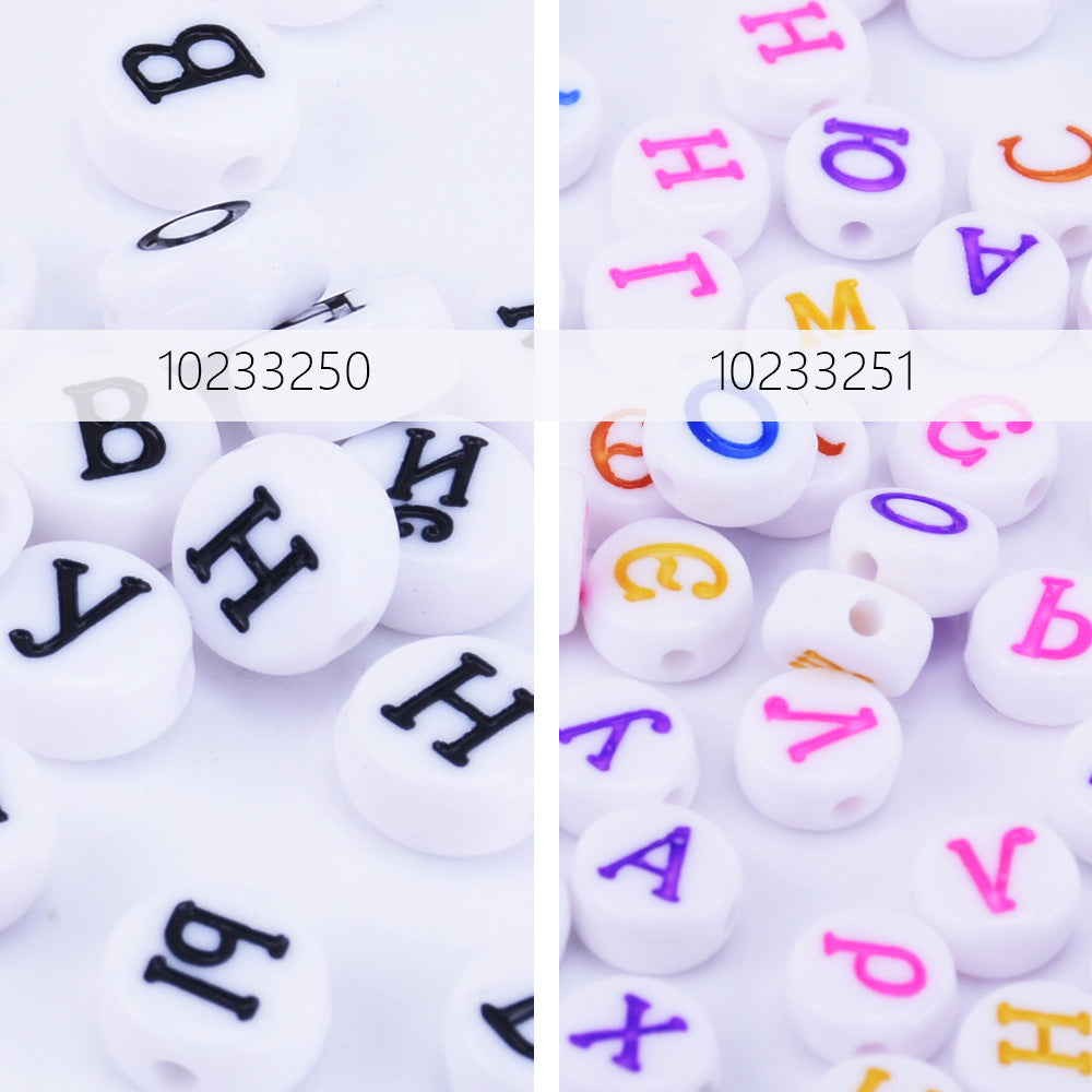 7mm Random Mixed Acrylic Russian Alphabet Letter Beads Round Acrylic Beads Findings DIY Beads 1bag