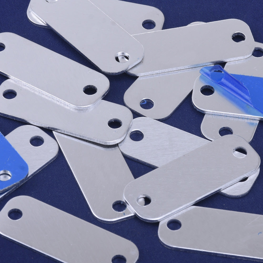 5/8*1 16/9"Aluminum Long Rounded Rectangle with Two Holes Stamping Blanks charms 20pcs 10234050