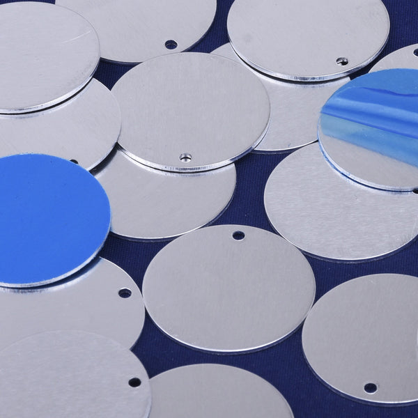 1 1/16" Aluminum Round Stamping Tags with hole Stamping Blank Charms Round Disc 20pcs 10234150