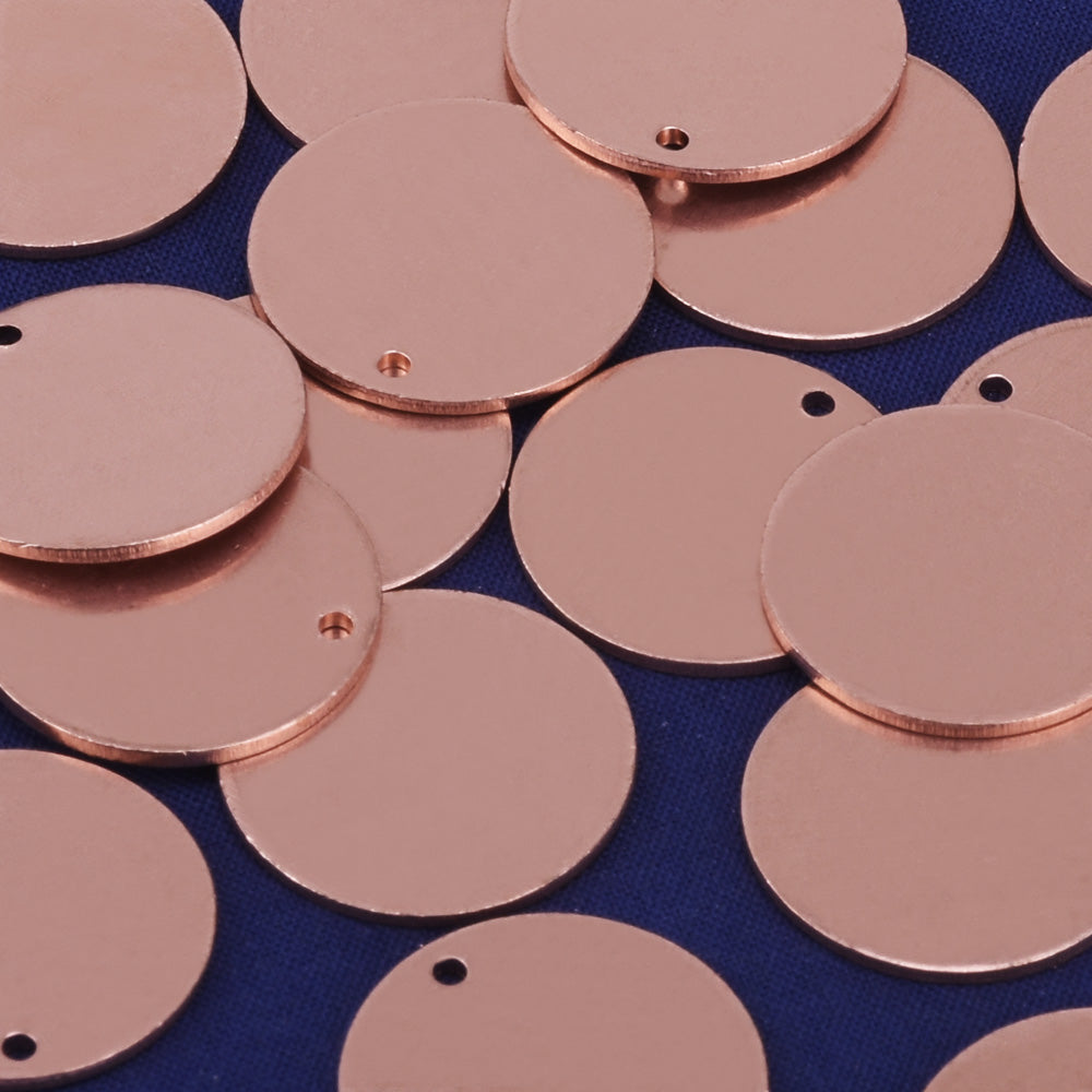 11/16" Copper Round Stamping Blank Charms Round Stamping Discs Raw Round Blanks 20pcs 10234350
