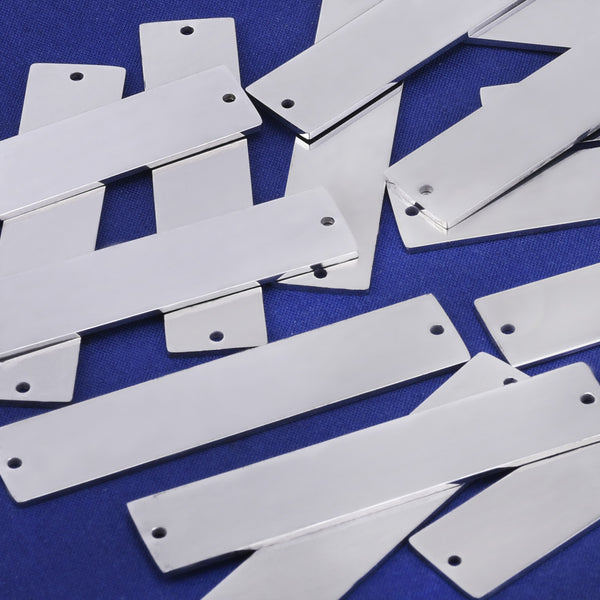 1/2*2 1/4" Raw Stainless steel rectangle stamping blanks bar blank tags metal blanks 10pcs 10234450