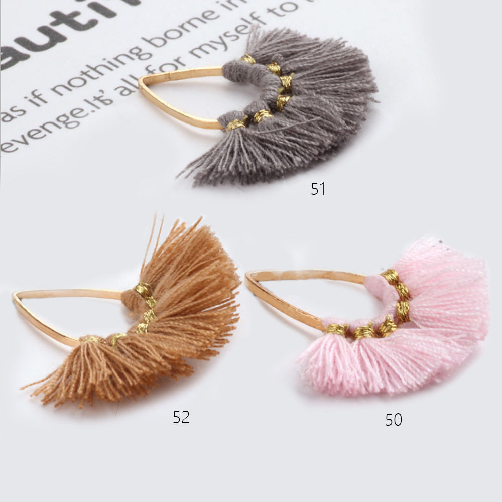 27*31mm BEAUTIFUL Fan Tassels on zinc alloy Findings Small Teardrop Fan Tassels DIY Jewelry 2pcs