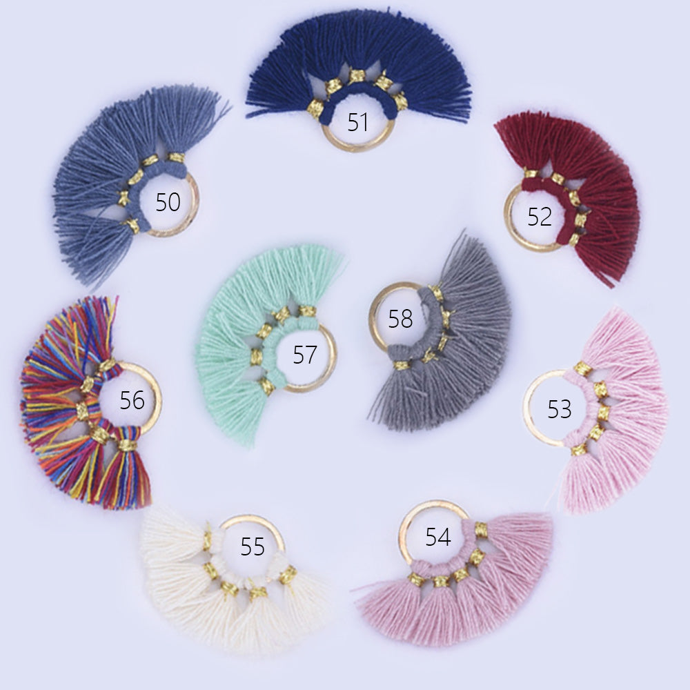 18*27mm Cotton Tassels Small Round Fan Tassels charm Hoop Earring Pendant Wholesale tassels 2pcs