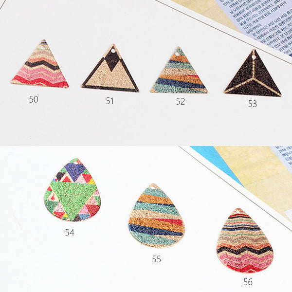 Copper Boho Earrings Dangle Enameled copper charms for earrings and bracelet 10pcs/bag 102357