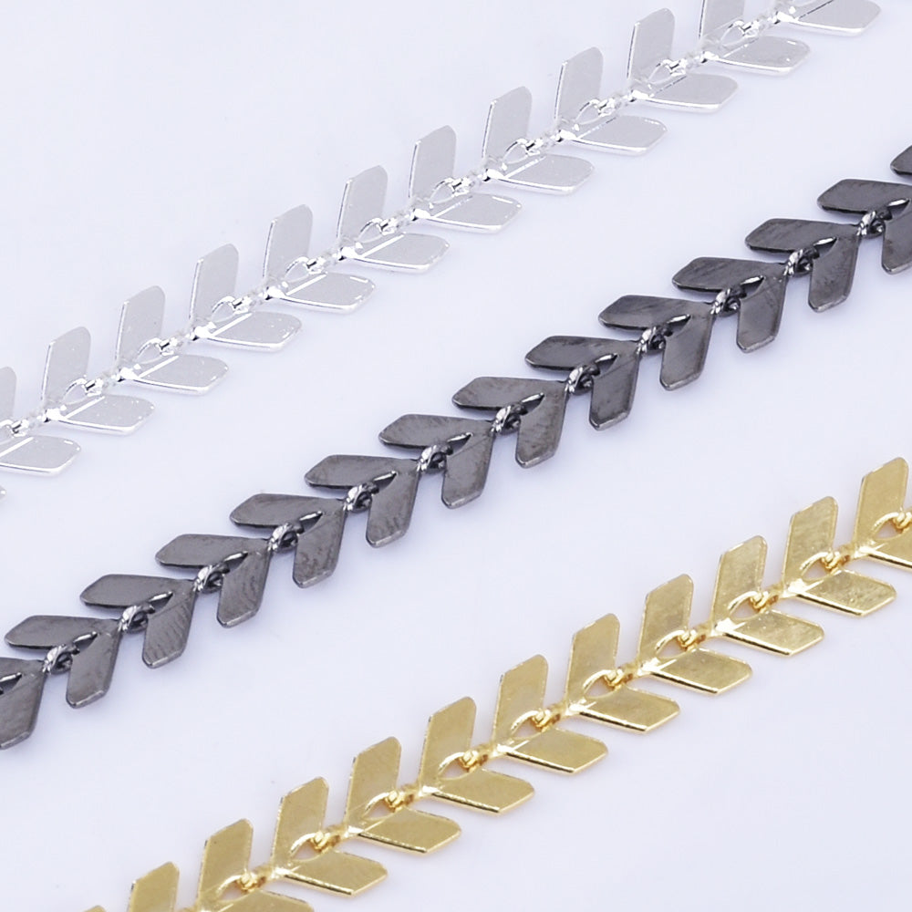6*7mm Feathered Chevron Chain Copper V shape chain Jewelry Makers Chain Supplies By THE YARD