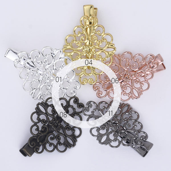 30*38mm Brass Barrette Hair Clip Filigree Barrette Blank Hair Clip Hair Accessories 20pcs