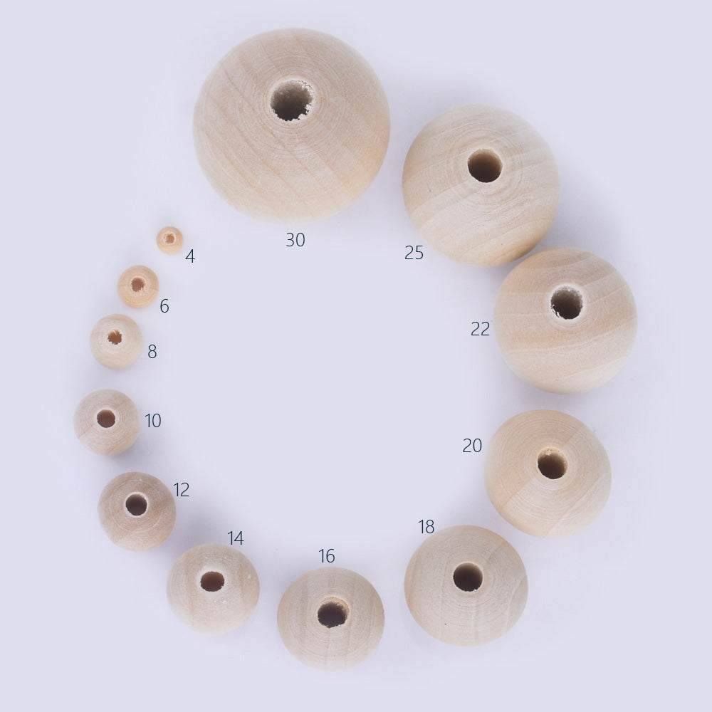 Round Wooden Bead Natural unfinished wooden beads Wooden spacer beads DIY Beads 102403