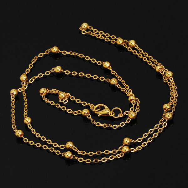 4mm Brass Necklace Chains Self Closing Clasp Jewelry Making Chain 24" Length 20pcs 102419