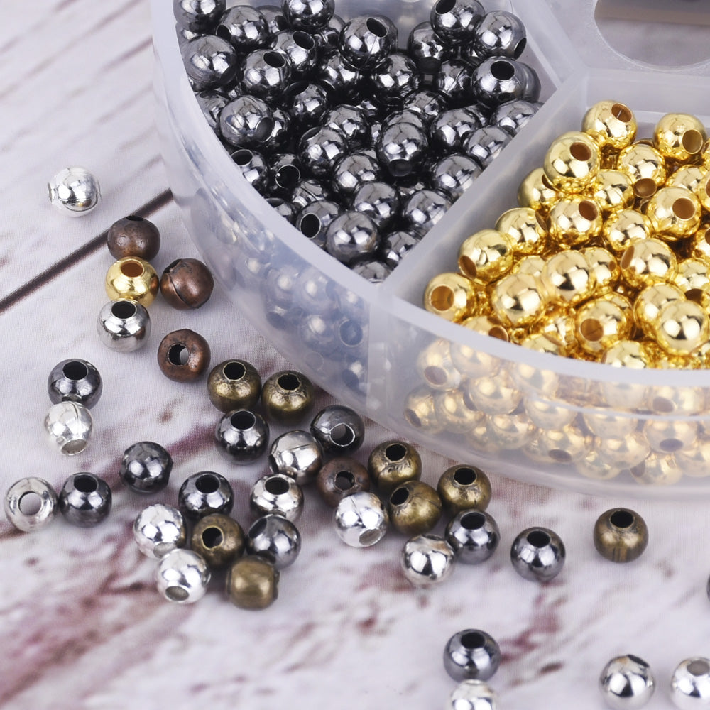 4mm Iron Metal Beads Spacer Beads Separated beads Charms pendant Accessories 1 box 10242650