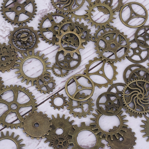 Alloy Gear Charms Collection Steampunk Gear pendant beads Wheel Cogs DIY Supplies 100g/bag 102428