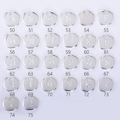 10mm Alloy Silver plated Double Side Stamped Initial Charms Round Disc Monogram Letter Alphabet 5pcs 102429