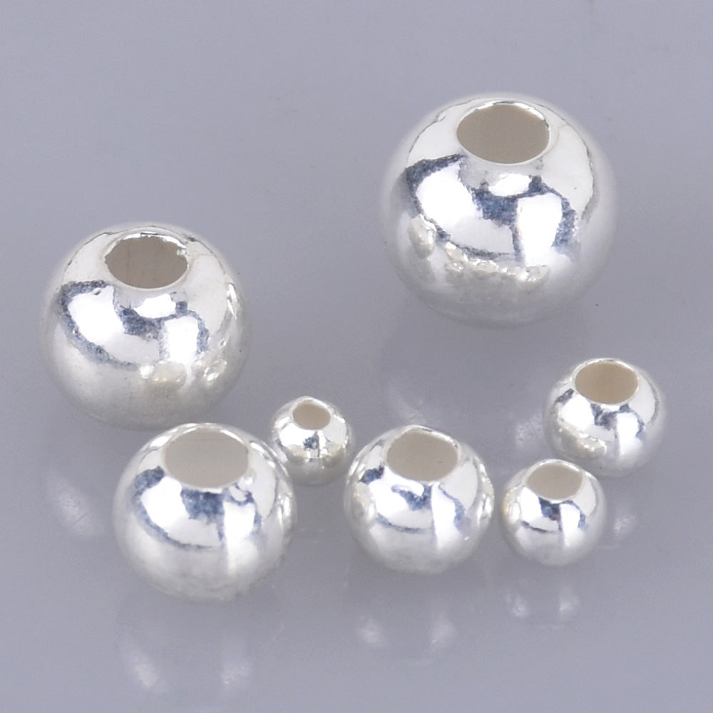 Sterling Silver 8mm Big Hole Spacer Beads for Jewelry Making.Wholesale -  925Express