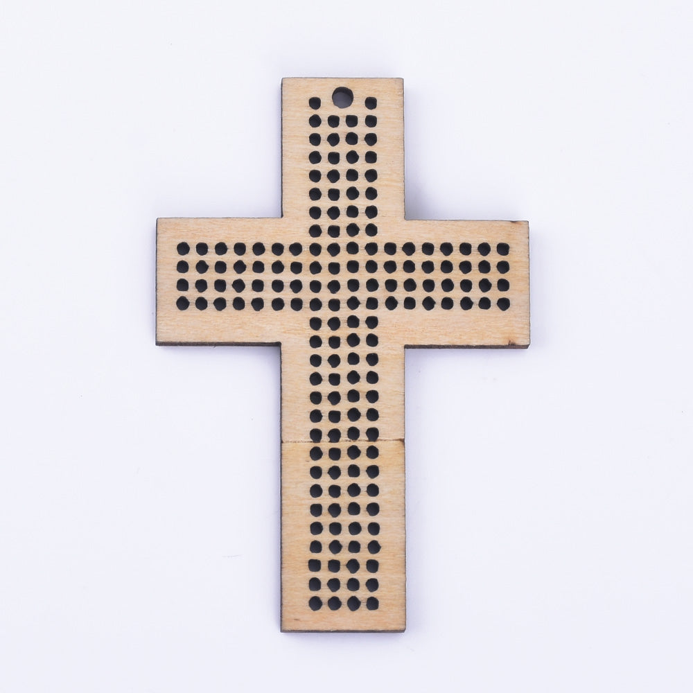 Wooden cross stitch pendant blank Embroidery Blanks Cross Stitch Patte –  Rosebeading Official