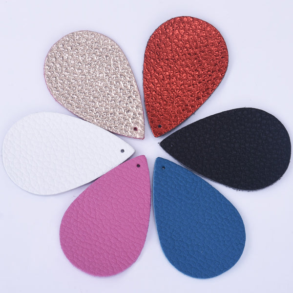 2"*1 1/8" Genuine Leather Teardrop earring shapes Earrings Diecuts cork leather teardrop earring supplies 2pcs 102456