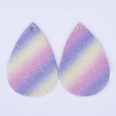 56*38*2mm Multicolor Faux Leather Dangle Charms Pendants PU Leather Glitter Sequined Teardrop charm Great for Light Earrings 4pcs