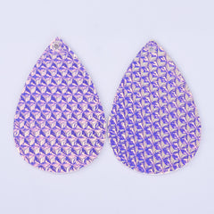 56*38*2mm Multicolor Faux Leather Dangle Charms Pendants PU Leather Glitter Sequined Teardrop charm Great for Light Earrings 4pcs