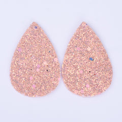 56*38*2mm Multicolor Faux Leather Dangle Charms Pendants PU Leather Glitter Sequined Teardrop charm Great for Light Earrings 4pcs