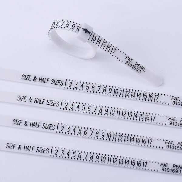 11.5*5*1mm Plastic Ring Sizer Ring Sizing Tool Adjustable US UK ring sizer finder Ring measuring tool 5pcs