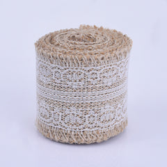 Embroidered Linen Lace Natural Linen Lace Trim Sewing lace trim DIY projects and chic decor 2 meters/roll 1roll 102473