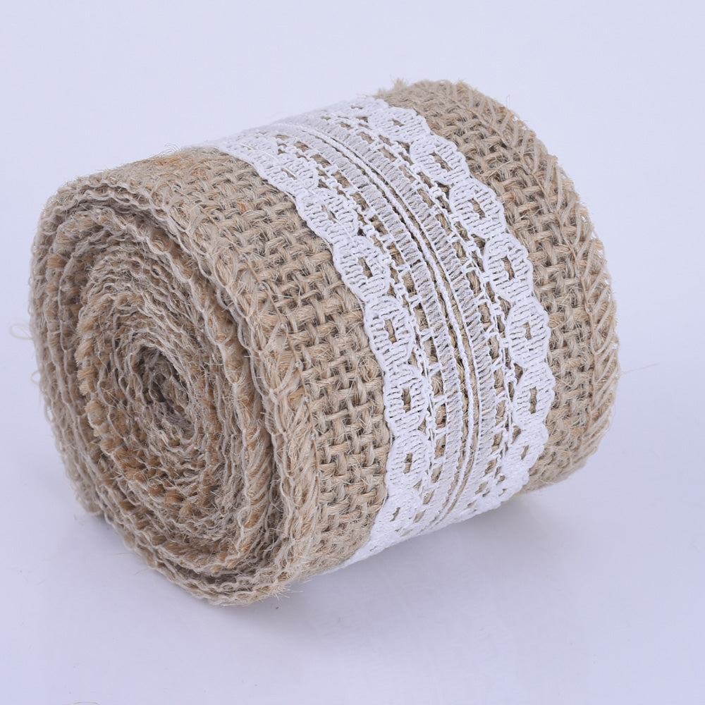 Embroidered Linen Lace Natural Linen Lace Trim Sewing lace trim DIY projects and chic decor 2 meters/roll 1roll 102473