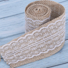 Embroidered Linen Lace Natural Linen Lace Trim Sewing lace trim DIY projects and chic decor 2 meters/roll 1roll 102473