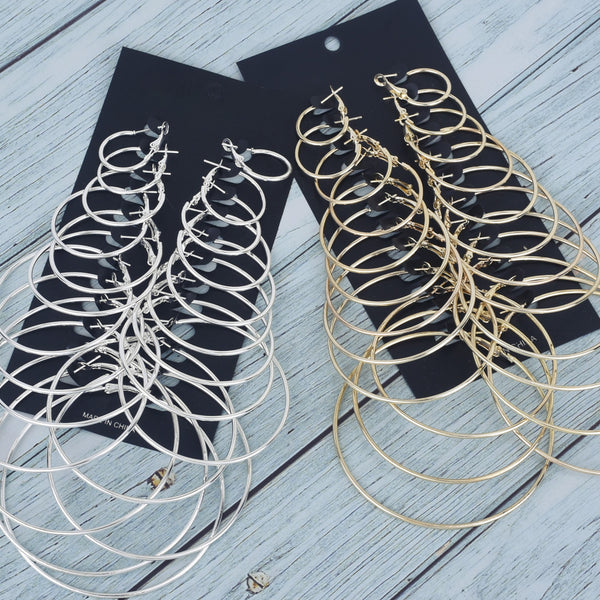 Iron Hoop Earring Component delicate plain hoop earrings Findings 2/2.5/3/3.5/4/4.5/5/5.5/6/6.5/7/7.5cm 12 pairs/card 102489