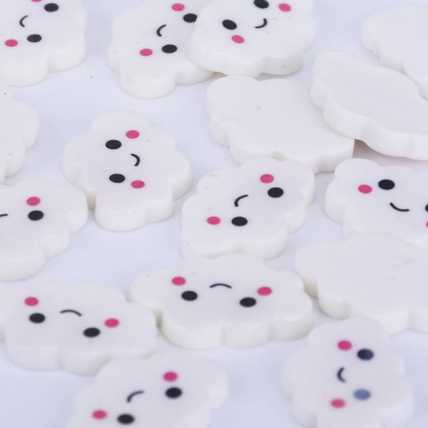 18*25mm Happy face cloud cabochon Small Kawaii Cabochons flatback phone case deco supply 20pcs 10249350