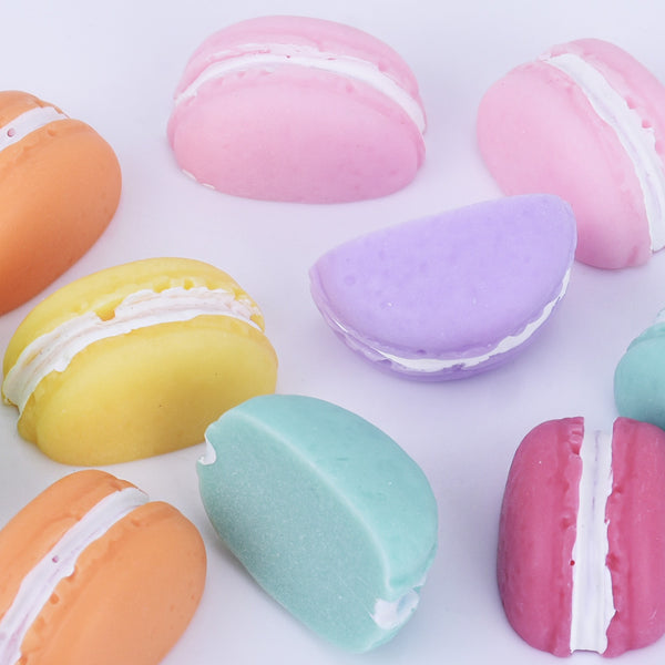 20*25mm Resin Multicolor Miniature Flatback Half Macaron Cookie Cabochons Ornament or Scrapbook DIY Crafts 10pcs 10249750