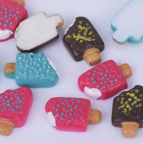 10*12MM Resin Popsicle Cabochons Ice Cream Cabochons Kawaii Cabochons Flat Back DIY Crafts jewelry 20pcs 10250150