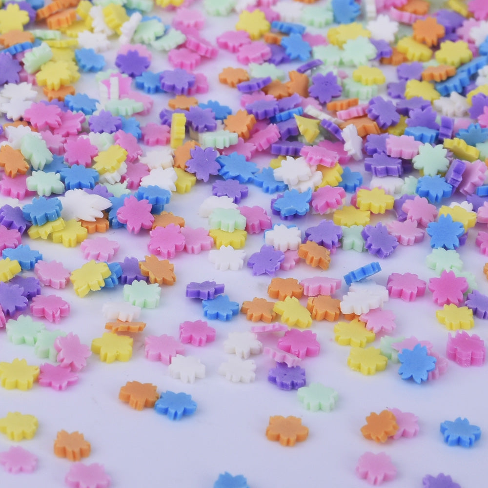 4mm Sakura Cherry Blossoms Polymer Clay Confetti Sprinkles Topping Nail Art Decoden Slime Rainbow 100grams 1bag 10251450