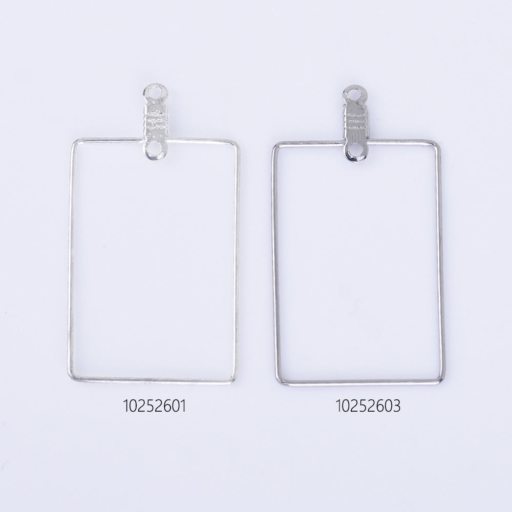 20*30mm Brass Earring Hoops Geometric earrings Rectangle Frame with Center Hanging Ring 20pcs 102526