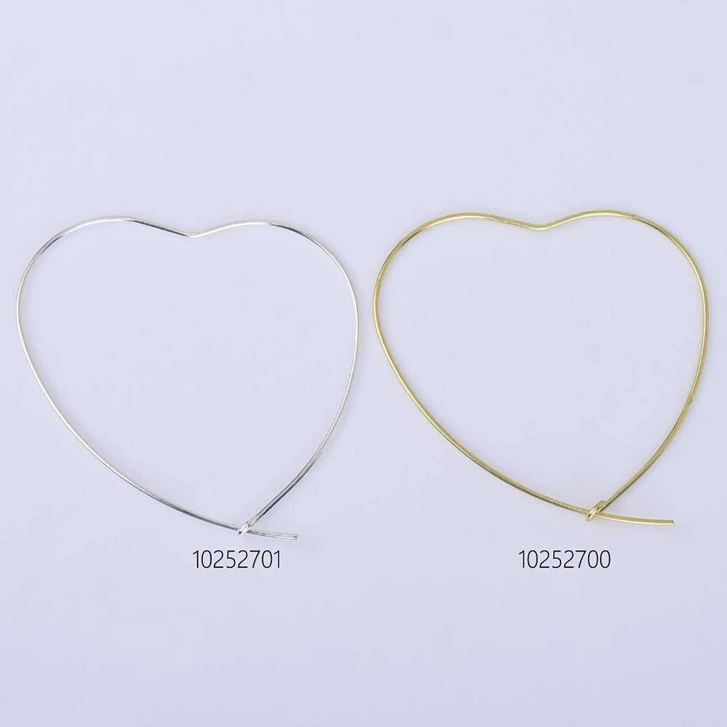 0.6*40mm Brass Heart Hoop Earrings Heart Earrings Minimalist Earrings jewelry accessory 20pcs 102527