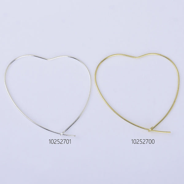 0.6*40mm Brass Heart Hoop Earrings Heart Earrings Minimalist Earrings jewelry accessory 20pcs 102527