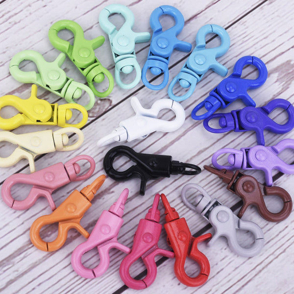 20*43mm Metal Spray paint Lobster clasp Swivel Lobster Connectors Bag Supplies mixed color 5pcs 10253849