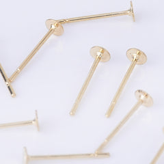 Stainless Steel Earring Stud Post 3/4/5/6/8mm Flat Pad Base Setting Ear Nuts included No allergic Earring Posts 50pcs 102554