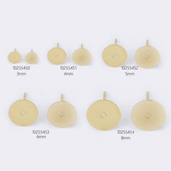 Stainless Steel Earring Stud Post 3/4/5/6/8mm Flat Pad Base Setting Ear Nuts included No allergic Earring Posts 50pcs 102554