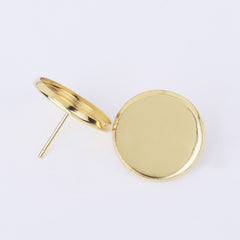 8/10/12/14/16MM Stainless Steel Stud Earring Blanks ear stud settings Bezel Earring Studs Trays Jewelry Supplies 30pcs