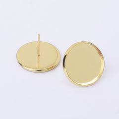 8/10/12/14/16MM Stainless Steel Stud Earring Blanks ear stud settings Bezel Earring Studs Trays Jewelry Supplies 30pcs