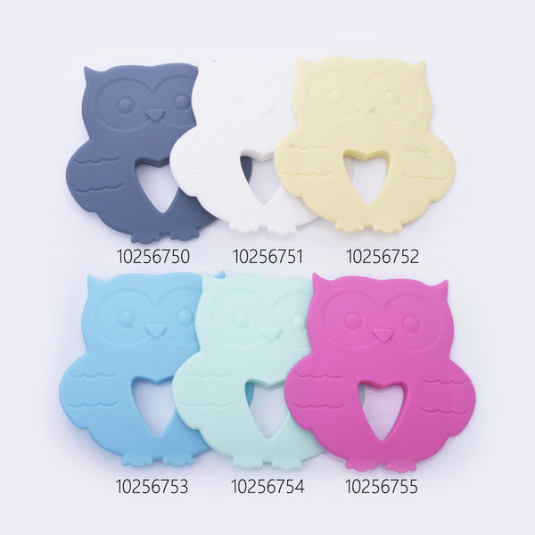 3 3/4"*3 3/4" Owl silicone teether teething chew chewelry Pendants for DIY Handcrafted Teething Accessories Toys 1pcs 102567