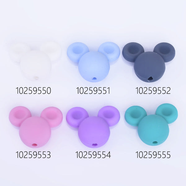 20*24mm Mickey mouse silicone beads teething nursing sensory food Grade chewable beads for Teething Necklace 10pcs