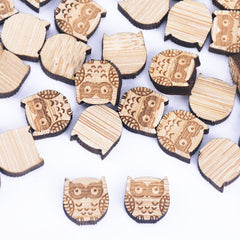 11*11mm Owl Laser cut wooden earrings Owl Wood Charm Lazer cut earrings Cute owl studs Earring Supplies 6pcs 10261157