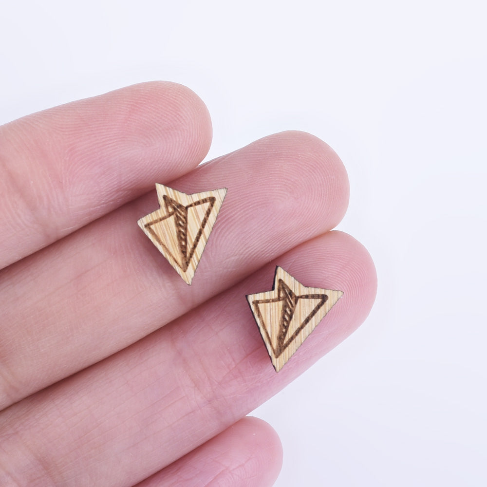 11*10mm Laser Cut Paper Plane Wood Charm DIY Laser Cut Mini Charm Wood Cabochons Earring Supplies 6pcs 10261175