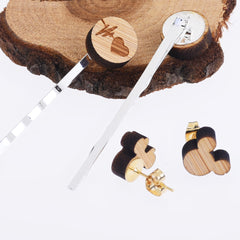 11*10mm Laser Cut Paper Plane Wood Charm DIY Laser Cut Mini Charm Wood Cabochons Earring Supplies 6pcs 10261175