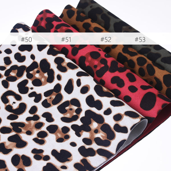 8*12" Suede leopard print sheets leather print sheets animal print fabric DIY Hair Bow Making Supplies 1pcs 102640