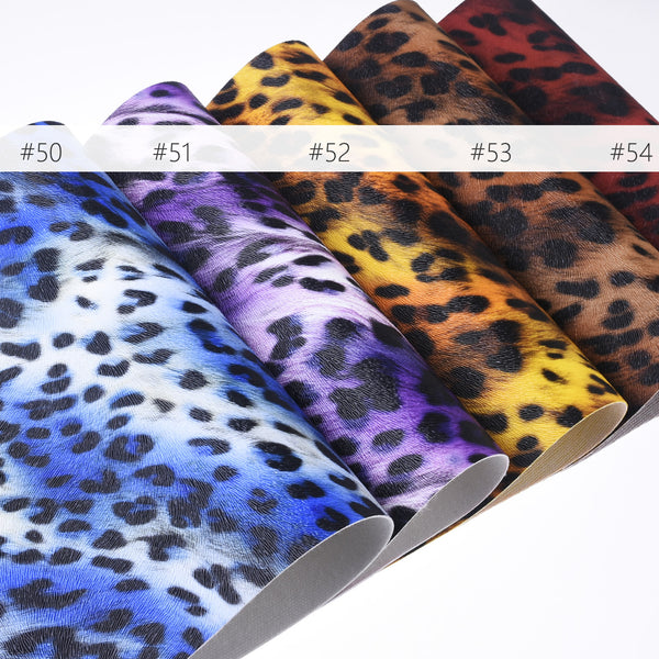 8*12" Leopard print Faux leather sheets Fabric Leather Fake Leather DIY Hair Bow Making Supplies 1pcs 102651