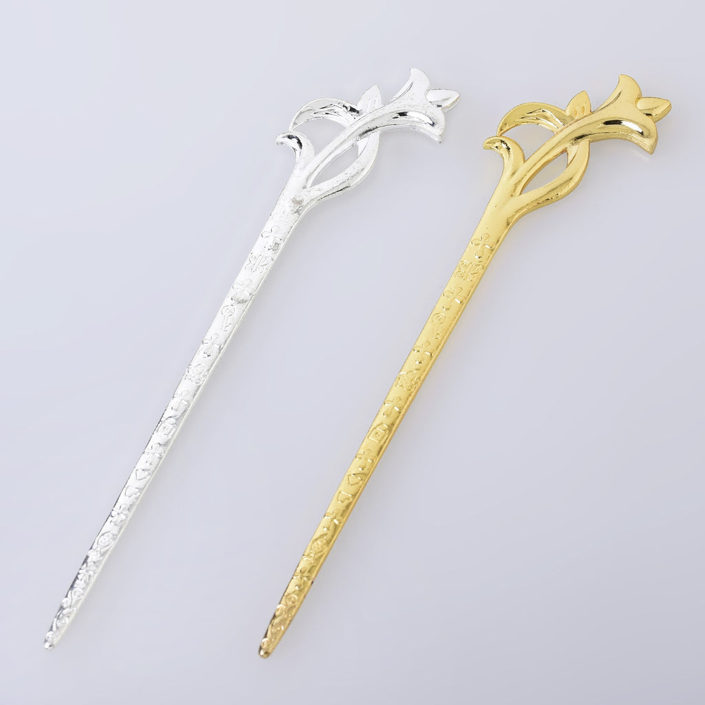 160*38*3mm Alloy hair stick metal flower hair stick bookmark for jewelry Women Hair Accessory 5pcs 102660