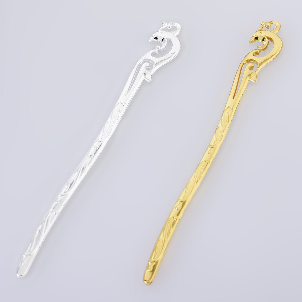 160*16*3mm Alloy Phoenix hair stick Hair fork hairpin Bookmark Hair Accessory Charm Findings 5pcs 102661
