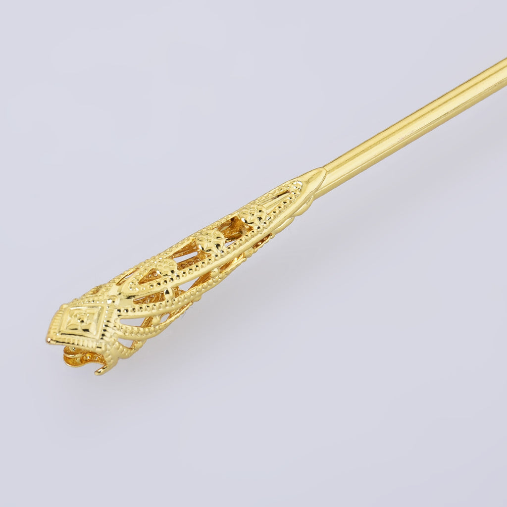 160*8*3mm Alloy Hairpin Hair Stick Hair Clip brass Flower Hair Findings Hair Accessories for Women Gift 5pcs 102663