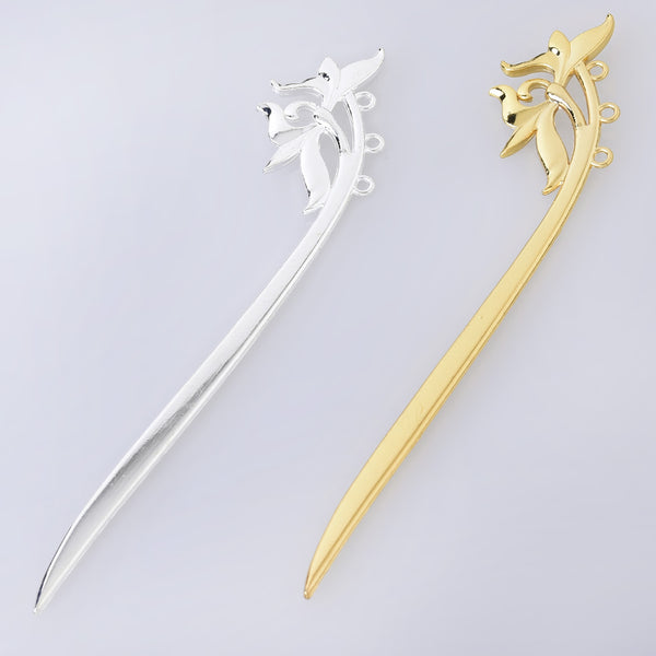 160*28*3mm Alloy Hair Stick Hairpin Hair Clip Pin Stick Bookmark Women Hair Accessory Jewelry Making Findings 5pcs 102664